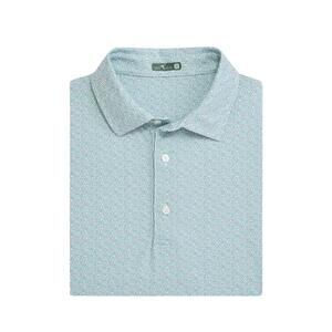 NEW GENTEAL men's rainbow trout printed performance polo in bay leaf